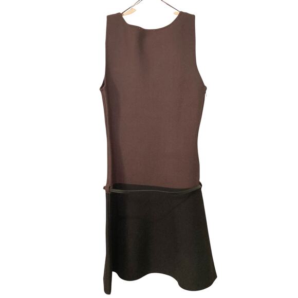 Zara Brown & Black Color-Block Belted Sleeveless Mini Dress Size Small NWT - Picture 2 of 11